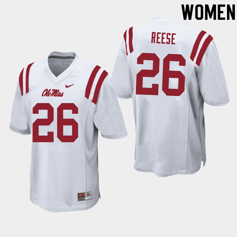 Otis Reese Ole Miss Rebels NCAA Women's White #26 Stitched Limited College Football Jersey WCR3058FF